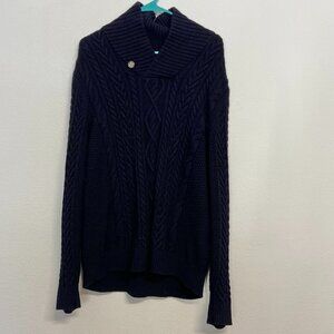 Lands' End Cable Knit Women's Cardigan in Navy